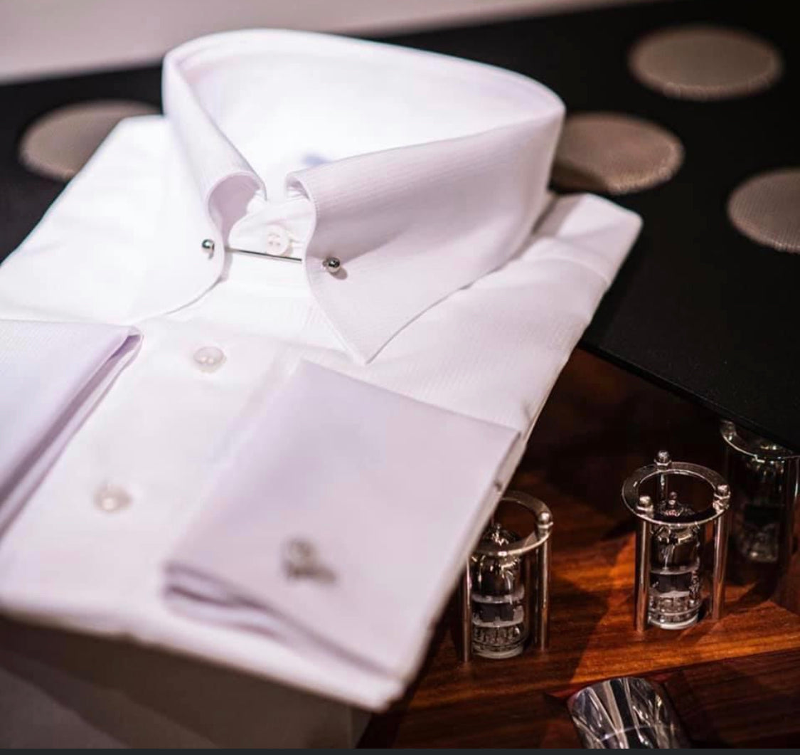 Hand Crafted Bespoke Pin Collar Shirt.