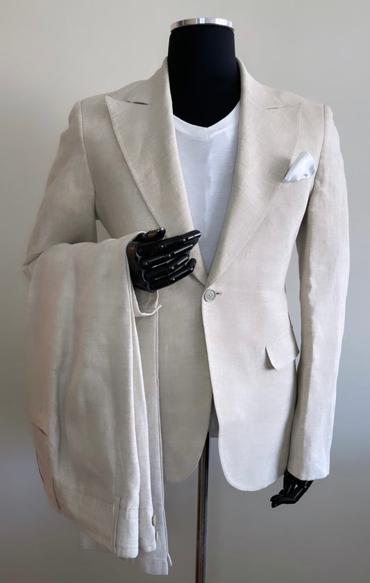 Cedron Collection Hand-Crafted Bespoke Linen Suit.
